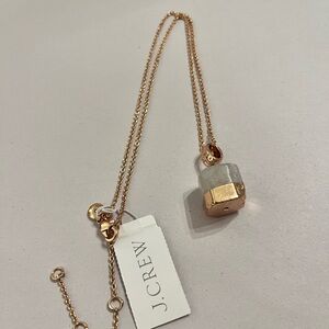 J. Crew White Stone Dipped Pendant Necklace